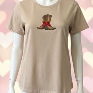 DOUBLE DOT COWGIRL TEE SHIRT WITH VALENTINE MESSAGE. NWT. SIZE X-LARGE